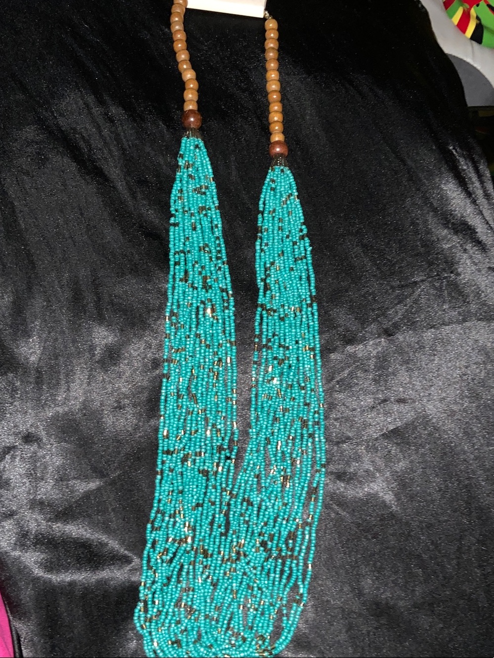 Turquoise Multi-Strand Beaded Necklace - Unbranded